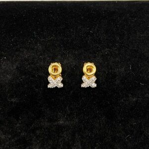 Vintage Swarovski Gold Tone Crystal Pavé “X” Clip-On Earrings